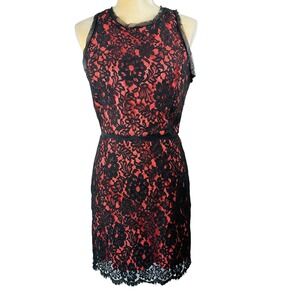 Milly Claudia Black Floral Lace Shift Dress Women 8 Romantic Cocktail Whimsigoth